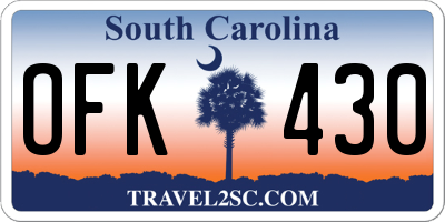 SC license plate OFK430