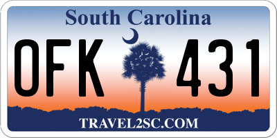 SC license plate OFK431
