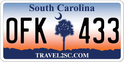 SC license plate OFK433