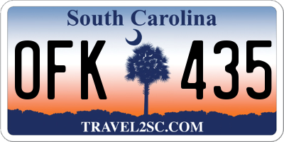 SC license plate OFK435