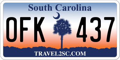 SC license plate OFK437