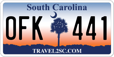 SC license plate OFK441