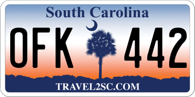 SC license plate OFK442