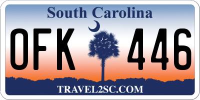 SC license plate OFK446