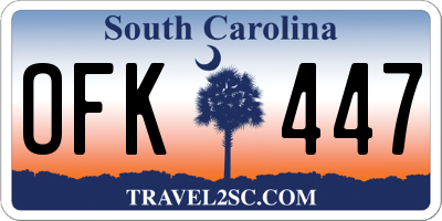 SC license plate OFK447