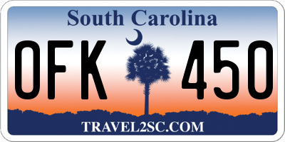 SC license plate OFK450