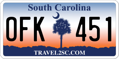 SC license plate OFK451