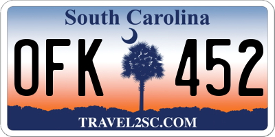 SC license plate OFK452