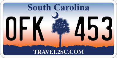 SC license plate OFK453