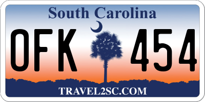 SC license plate OFK454