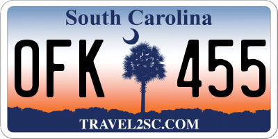 SC license plate OFK455