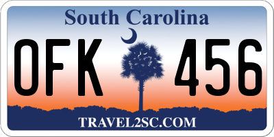 SC license plate OFK456