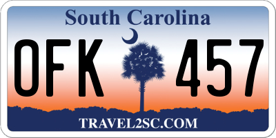SC license plate OFK457