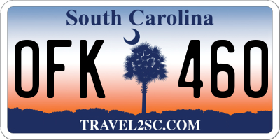 SC license plate OFK460
