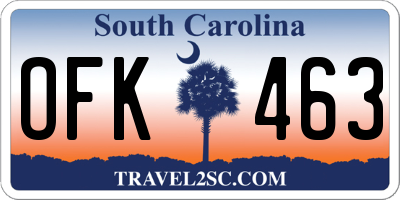 SC license plate OFK463