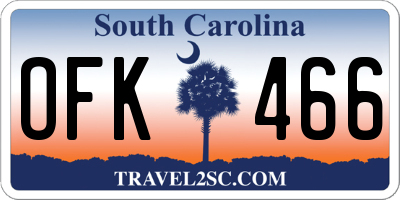 SC license plate OFK466