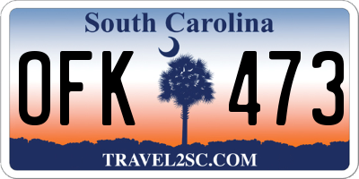 SC license plate OFK473