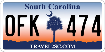 SC license plate OFK474