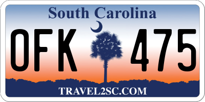 SC license plate OFK475