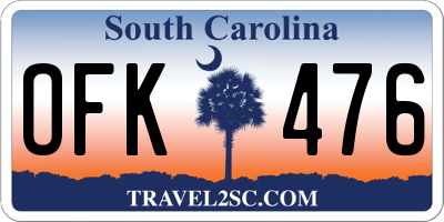 SC license plate OFK476