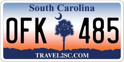 SC license plate OFK485