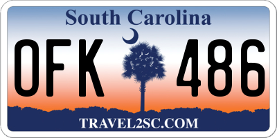 SC license plate OFK486