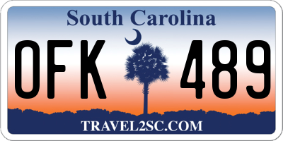 SC license plate OFK489