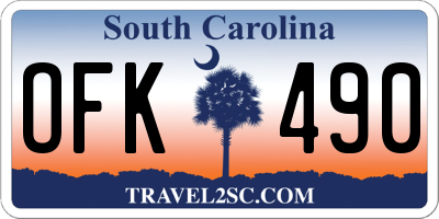SC license plate OFK490