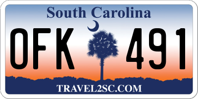 SC license plate OFK491
