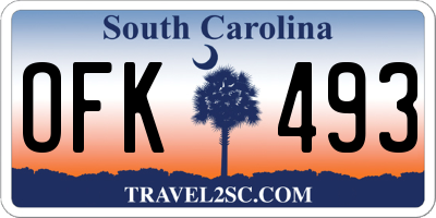 SC license plate OFK493
