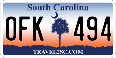 SC license plate OFK494