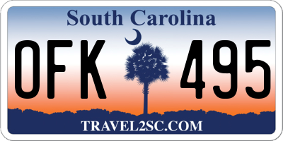 SC license plate OFK495