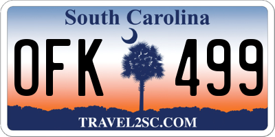SC license plate OFK499
