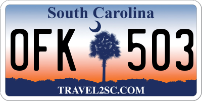 SC license plate OFK503