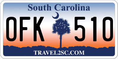 SC license plate OFK510