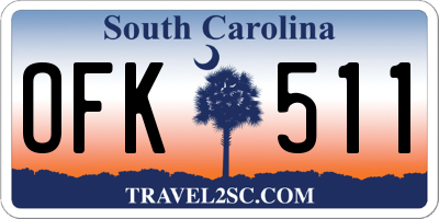 SC license plate OFK511