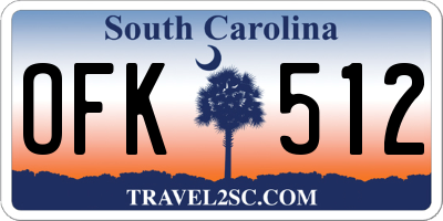 SC license plate OFK512