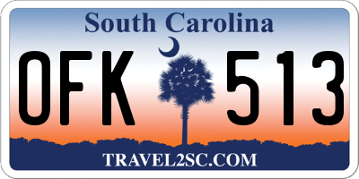 SC license plate OFK513
