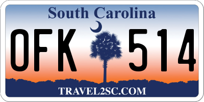 SC license plate OFK514