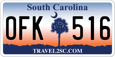 SC license plate OFK516