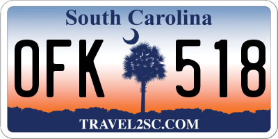 SC license plate OFK518