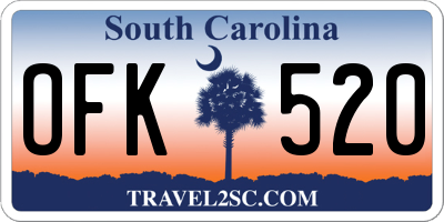 SC license plate OFK520
