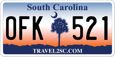SC license plate OFK521