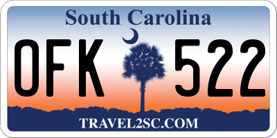 SC license plate OFK522