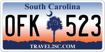SC license plate OFK523