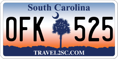 SC license plate OFK525