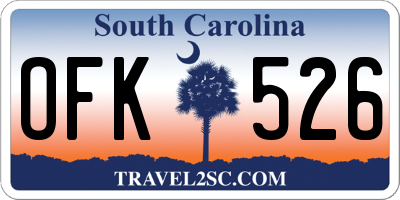 SC license plate OFK526