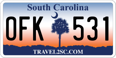 SC license plate OFK531