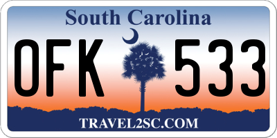 SC license plate OFK533