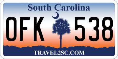 SC license plate OFK538